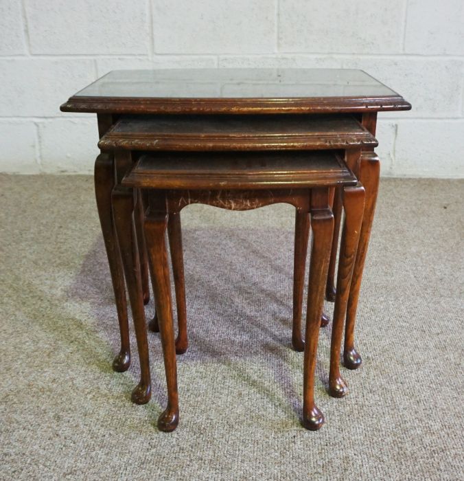 Four small occasional tables including a nest of tables and a gold painted bedside cabinet (5) - Image 10 of 11