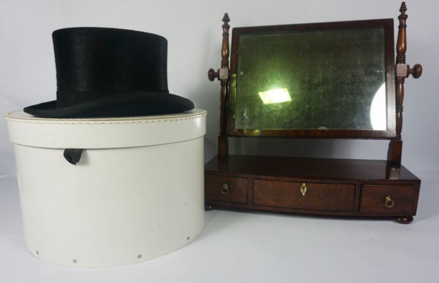 A 19th century mahogany swing toilet mirror, with three drawers, 48cm high, 47cm wide; together with - Image 3 of 9