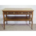 A Queen Anne revival mahogany two tier buffet, circa 1900, possibly Whytock & Reid, with two