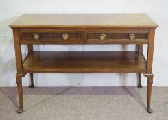 A Queen Anne revival mahogany two tier buffet, circa 1900, possibly Whytock & Reid, with two