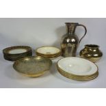 A selection of ceramics, including a Paragon tea service, decorated with sprays of flowers, eleven