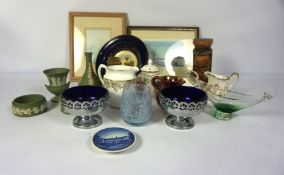 A large assortment of ceramics and glass, including Wedgwood green jasperware and assorted