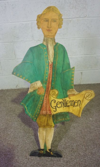 A pair of decorative ‘Companion’ figural Lady and Gentleman signs, painted in 17th century dress, - Image 6 of 7