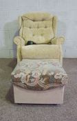 A modern ‘Celebrity’ upholstered electric reclining chair, with control box (not tested), and a