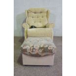 A modern ‘Celebrity’ upholstered electric reclining chair, with control box (not tested), and a