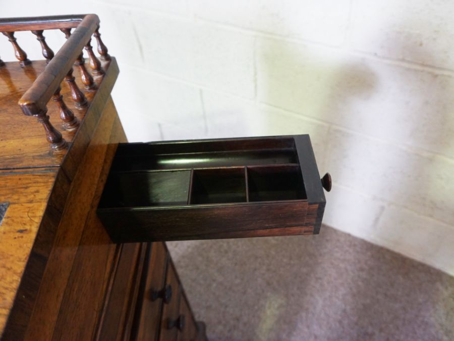 A fine George IV rosewood sliding top Davenport, attributed to Gillows of Lancaster, with a - Image 3 of 9