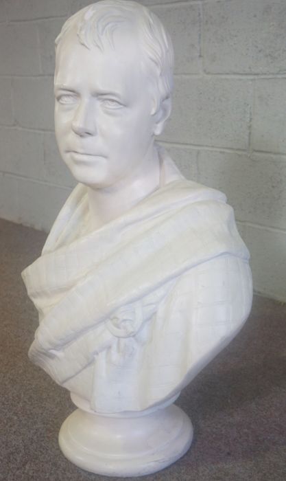 After Sir Francis Chantrey,  Portrait bust of Sir Walter Scott, (1771-1832) Plaster copy, 80cm - Image 4 of 5