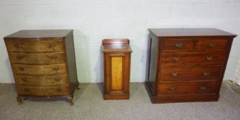 An Edwardian mahogany chest of drawers, 100cm high, 106cm wide, together with a vintage chest of