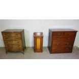 An Edwardian mahogany chest of drawers, 100cm high, 106cm wide, together with a vintage chest of