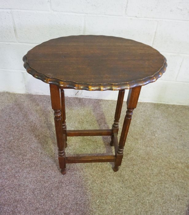 Four small occasional tables including a nest of tables and a gold painted bedside cabinet (5) - Image 7 of 11