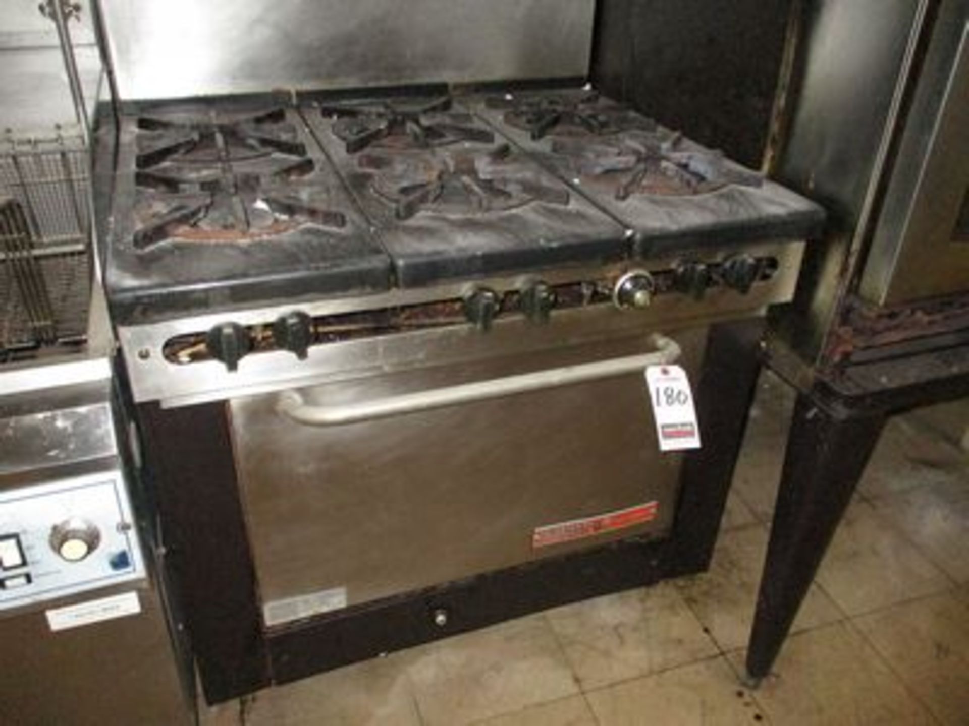 HUSSMAN 6B GAS RANGE W/ 1D OVEN & 24" SALAMANDER GRILL - Image 2 of 2