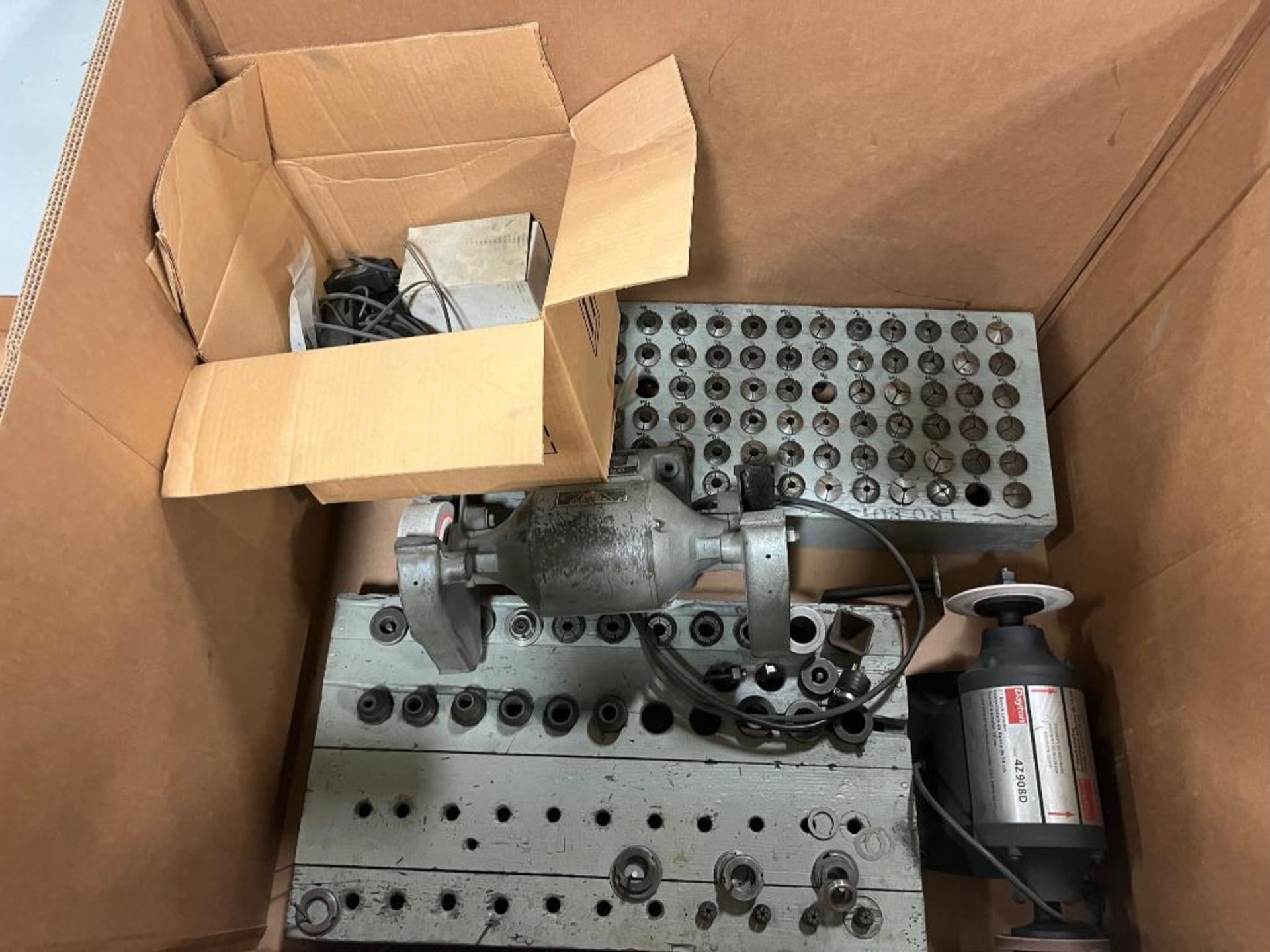 LOT: (1) Pallet with (2) Bench Grinders and Misc. Contents
