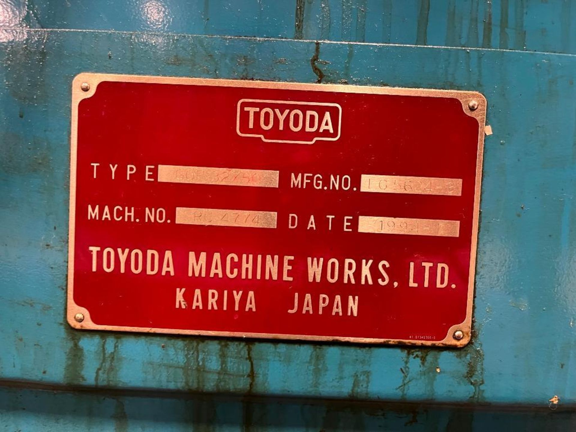 Toyoda Cylindrical Grinder Mdl GOP 32 x 50, S/N RC-4771 (1994) - Image 3 of 3