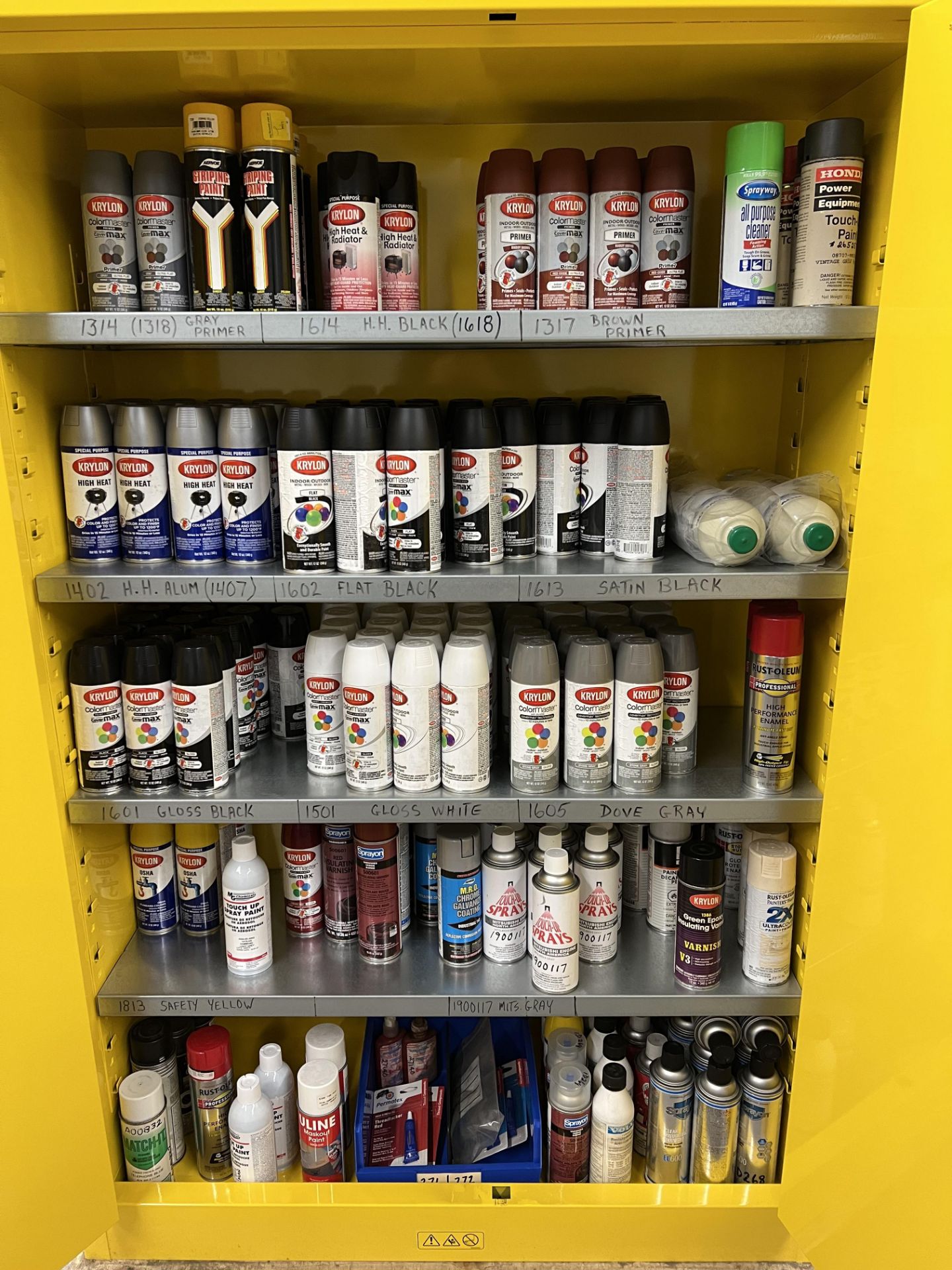 LOT: (2) Fireproof containers and (100+) cans of new, unused spray paint - Image 2 of 4