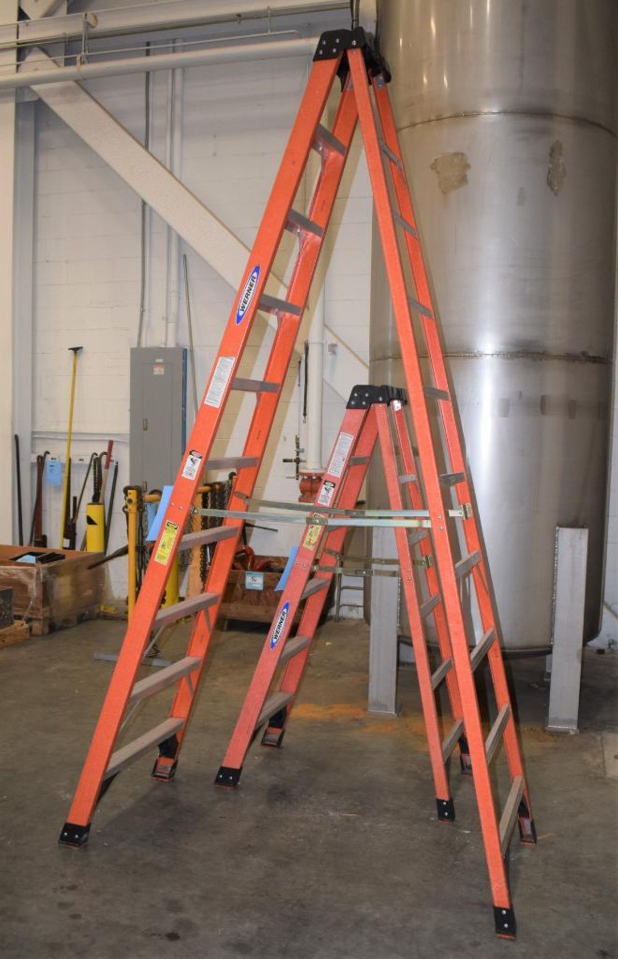 Lot Of (2) Werner Fiberglass Step Ladders. 1-10' tall, 1-6' tall. - Image 3 of 5