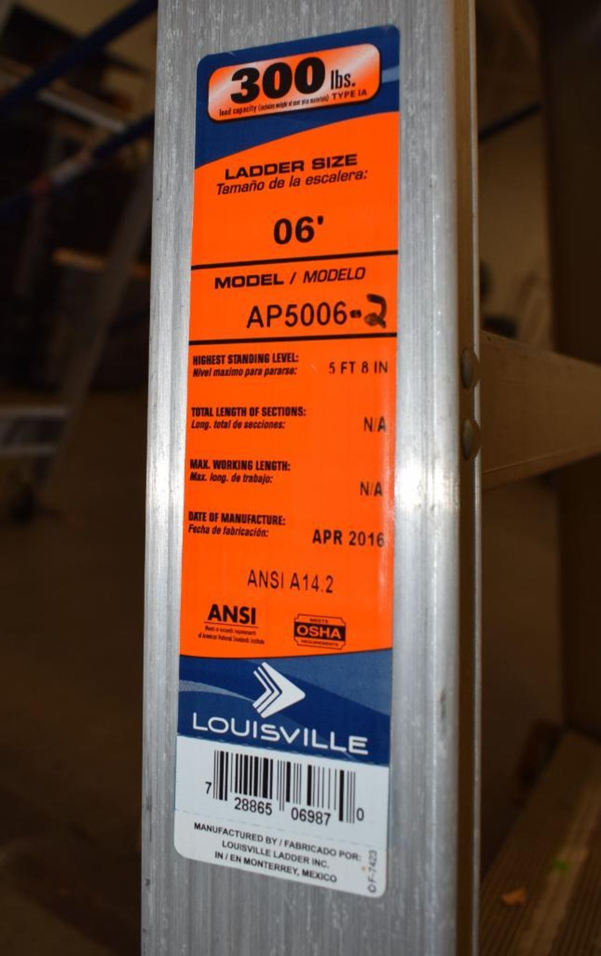 Lot Of (2) Louisville 6' Tall Aluminum Rolling Ladders, Model AP5006. - Image 5 of 6