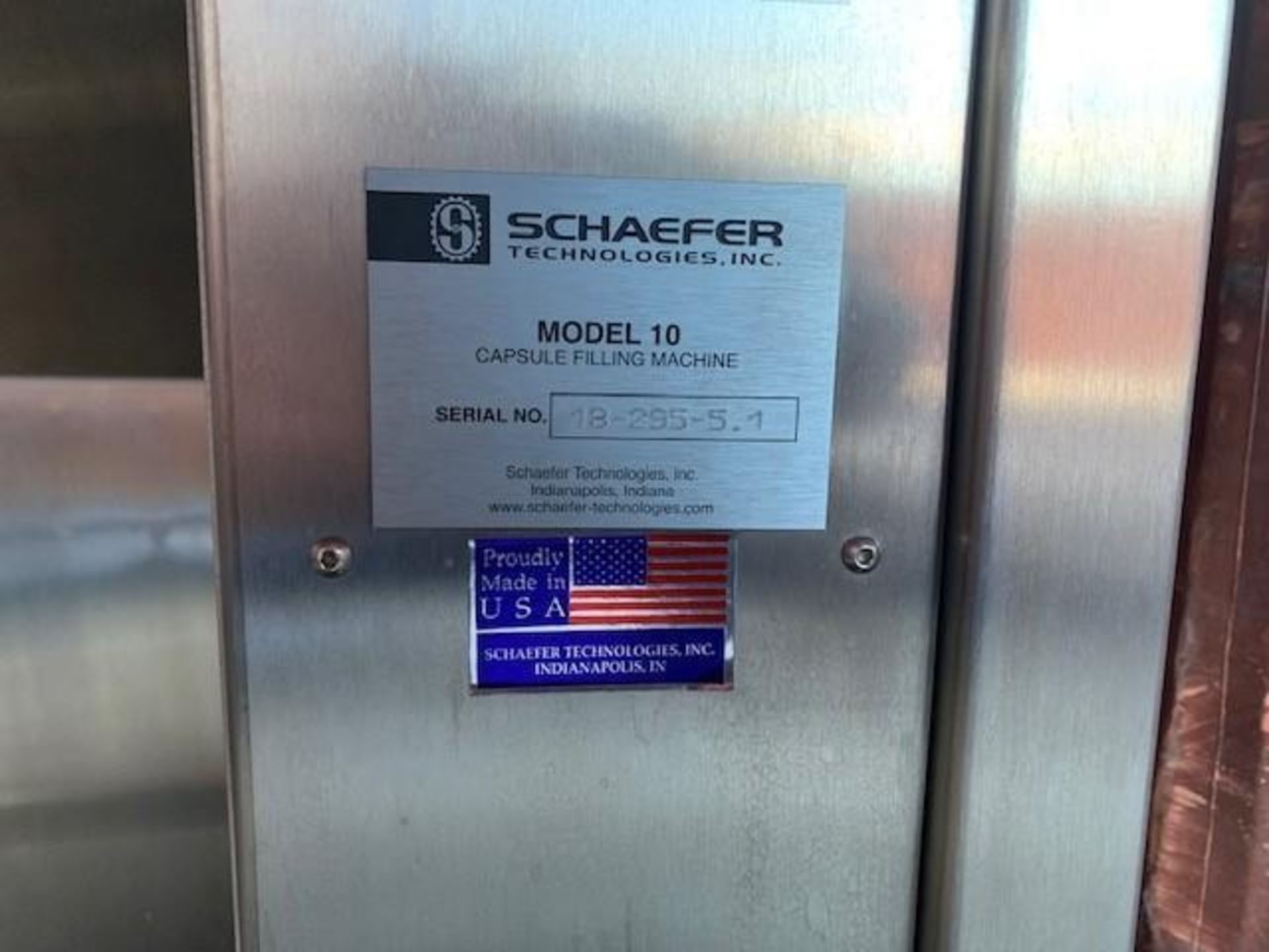 Schaefer Technologies Capsule Filling Machine Model 10, S/N 18-295-5.1 - Image 2 of 5