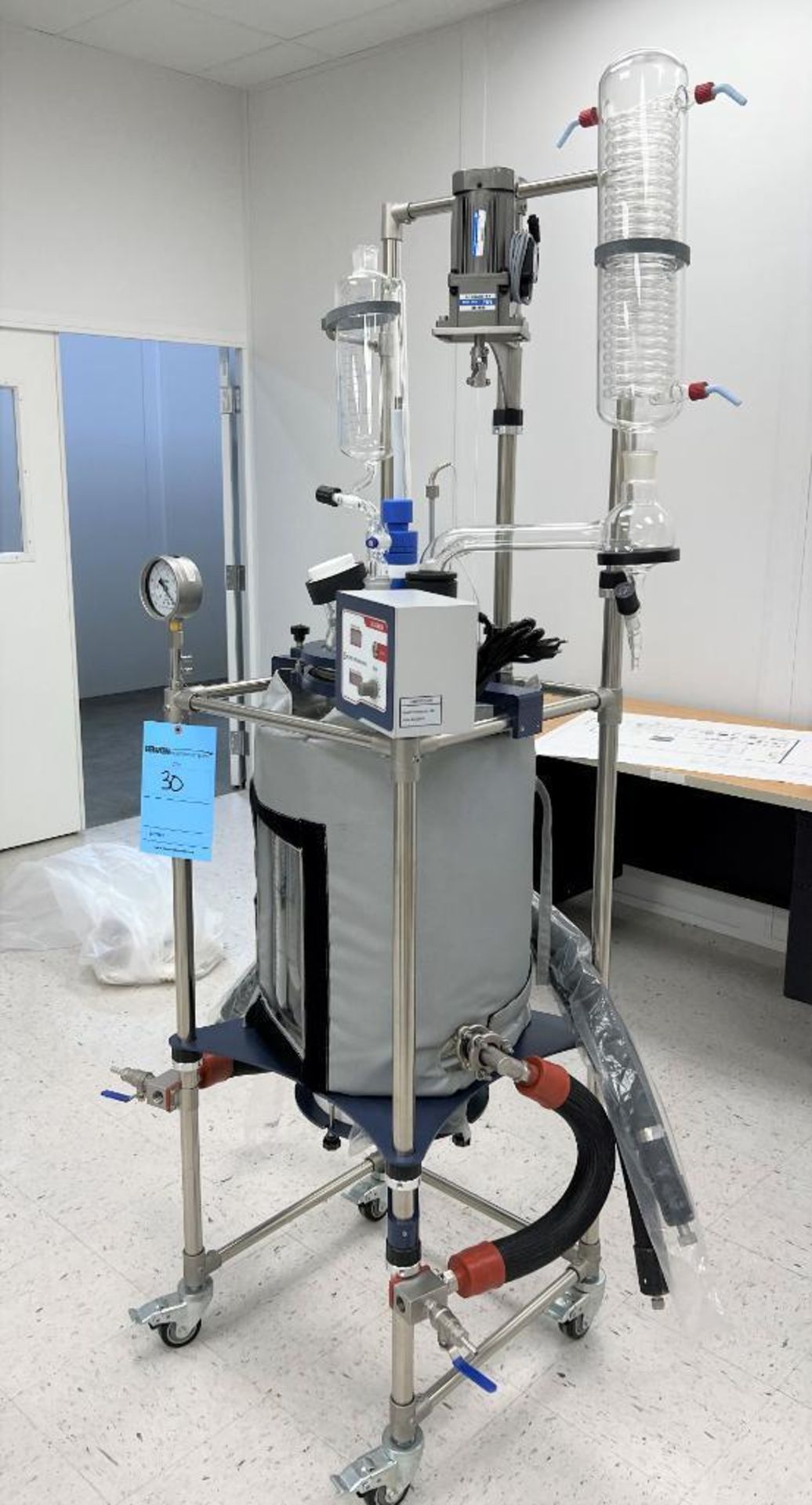 Across International 50L Jacketed Glass Reactor, Model R50F, Serial# 19050094, Built 2019. With agit - Image 2 of 15