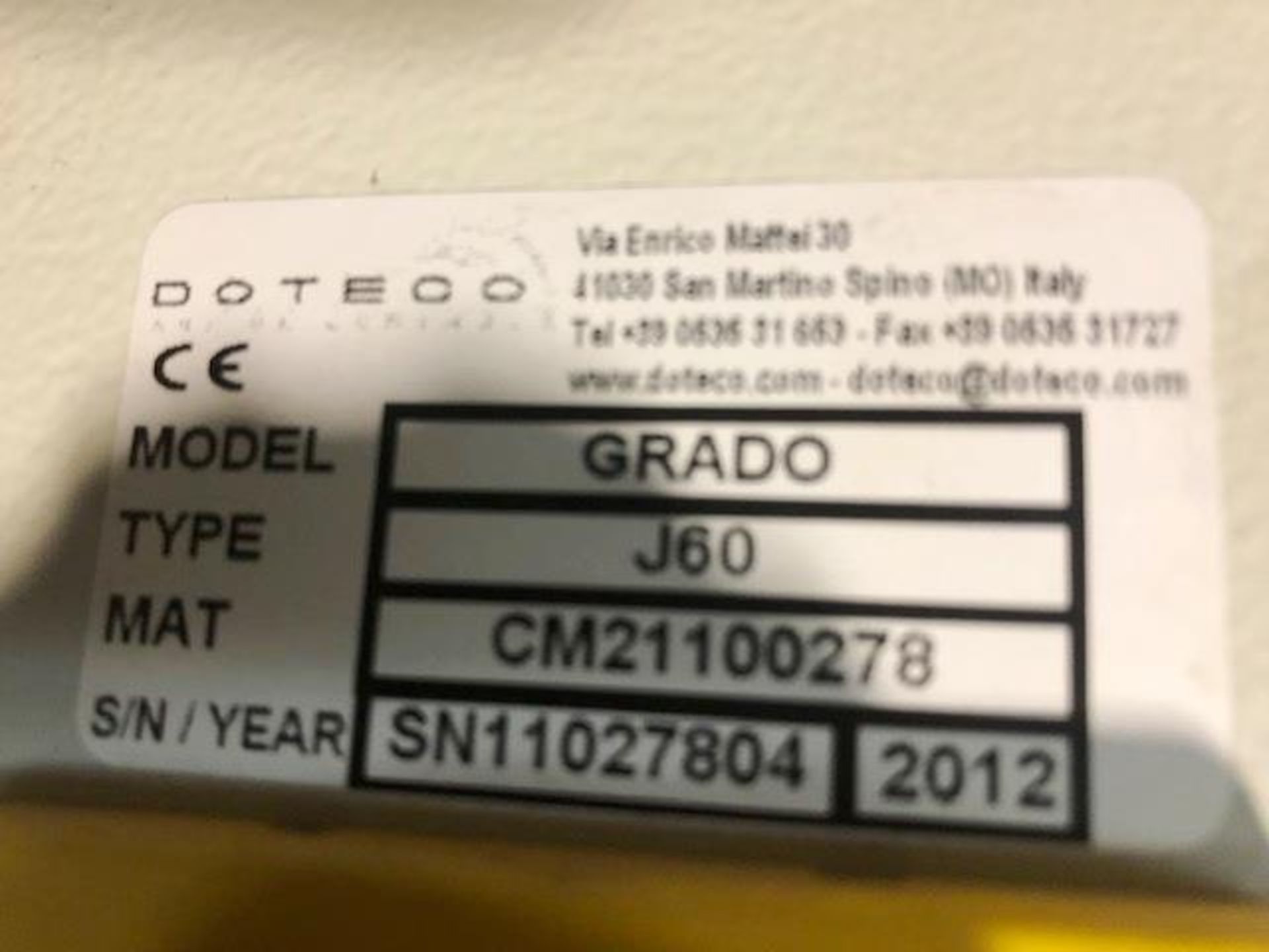 Used- Doteco 6-Component Gravimetric Blender, Model Grado, Type J60. Throughout rated at 137 kg/hr, - Image 9 of 11