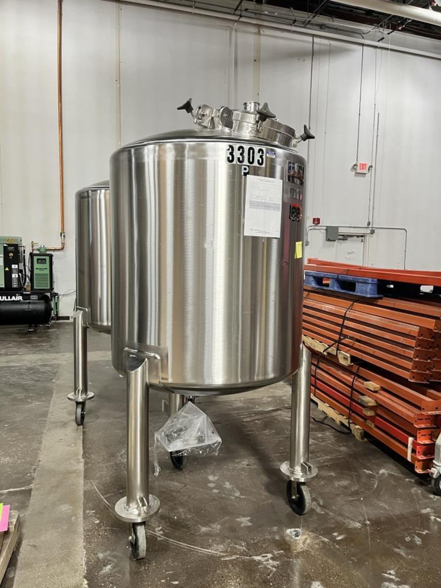 Used-Used-Lee Stainless Steel Tank, Approximately 300 Gallons, Model 300DBT. 316 SS internal rated f