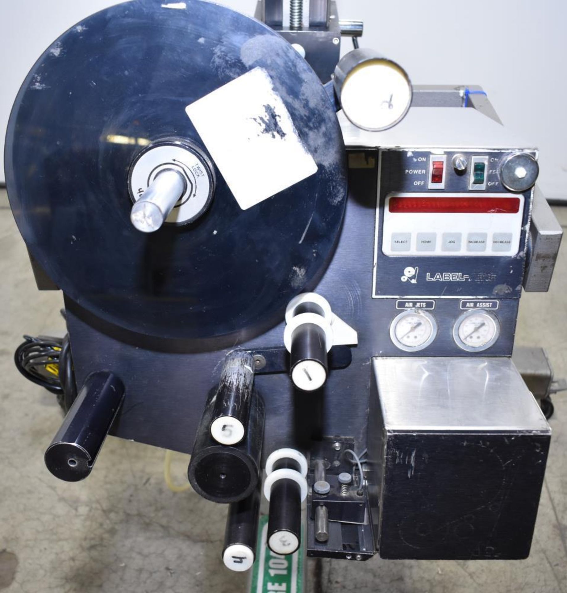 Used- Label-Aire 2111M Air Blow Labeler. Capable of speeds up to 1250" of web per minute. Microproce - Image 6 of 10