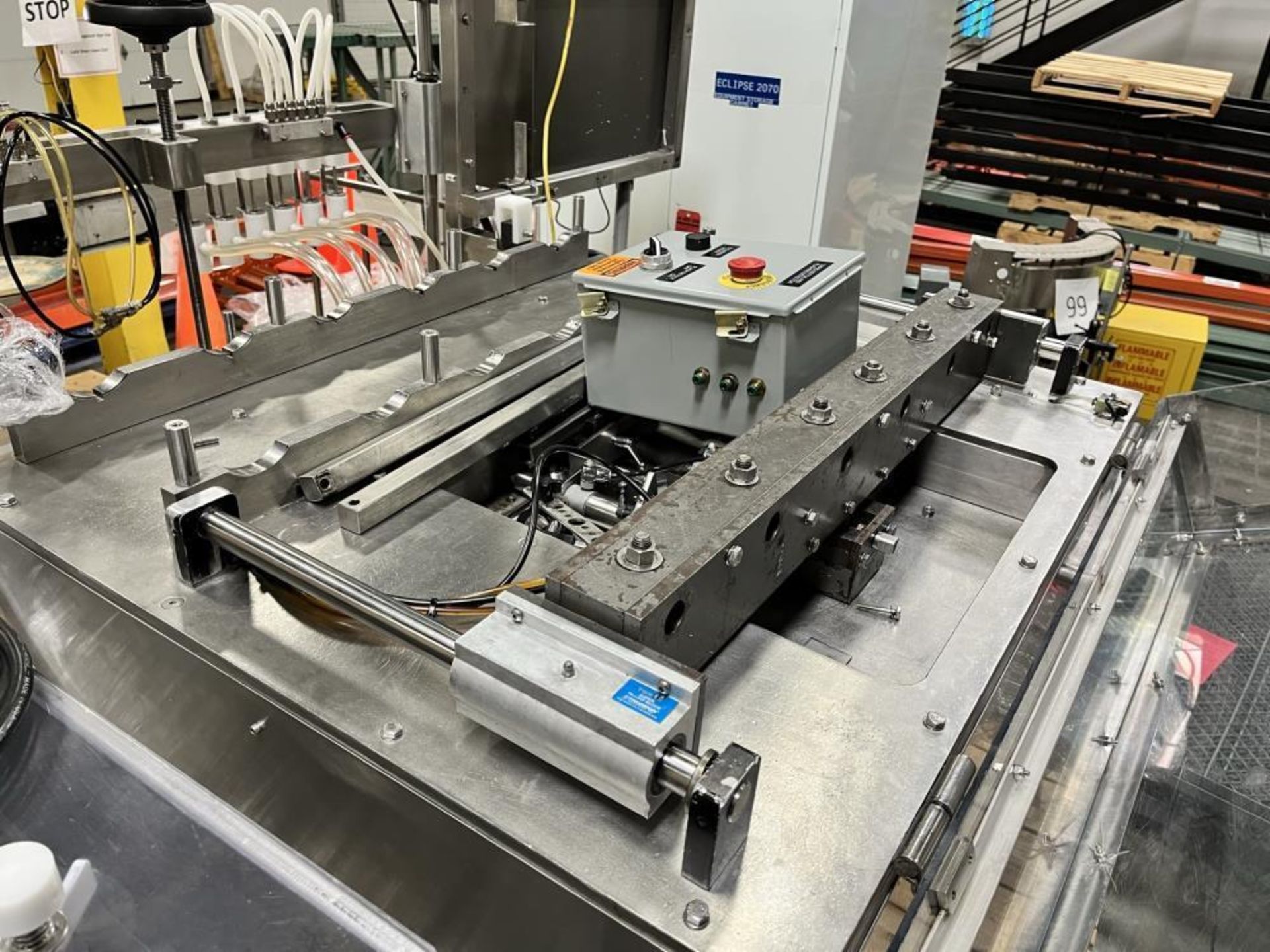 Used-REB, Inc Automatic Inline Piston Filler, Model IVS. Current set up has 6 pistons with 6-diving - Image 7 of 8