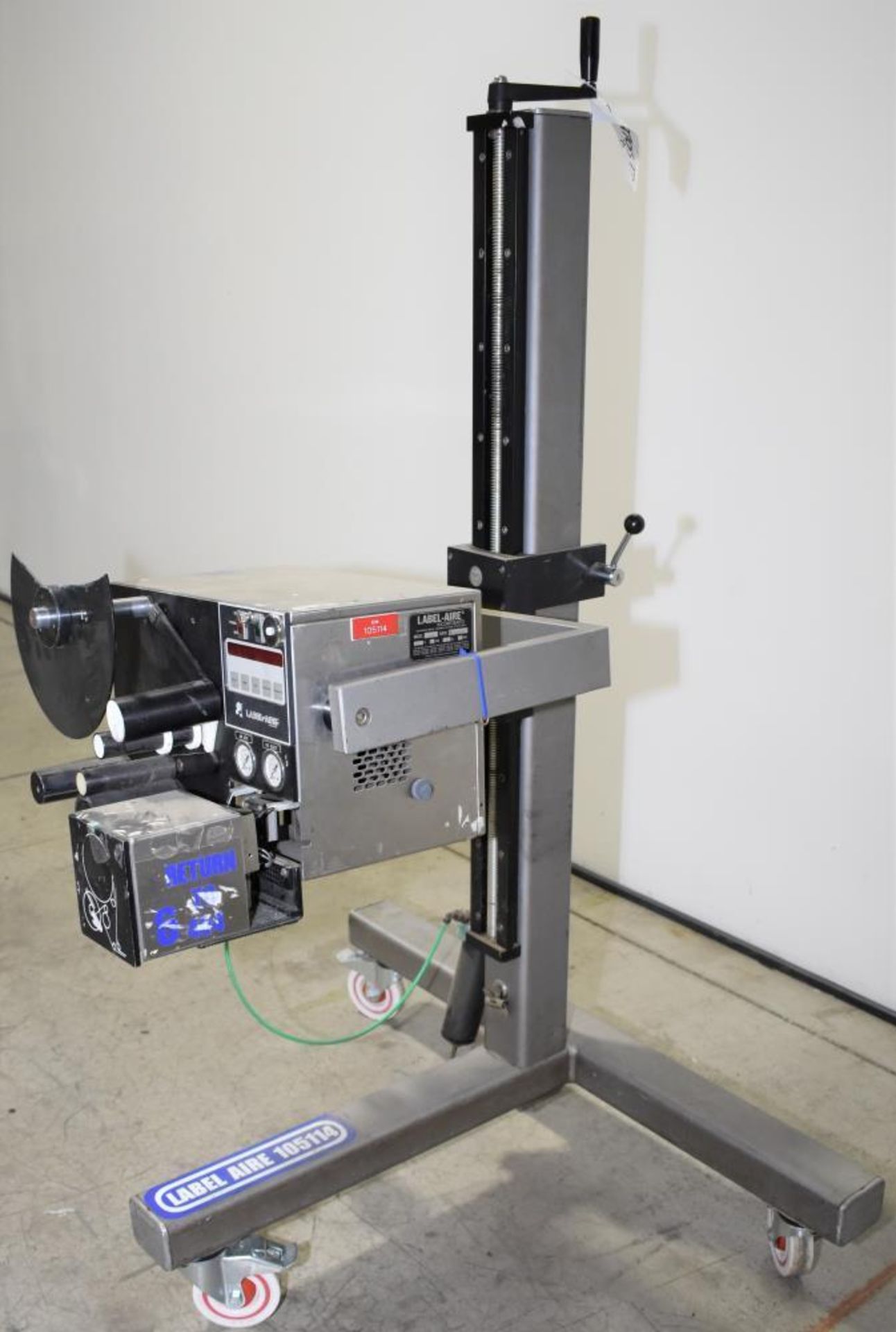 Used- Label-Aire 2111M Air Blow Labeler. Capable of speeds up to 1250" of web per minute. Microproce - Image 2 of 9