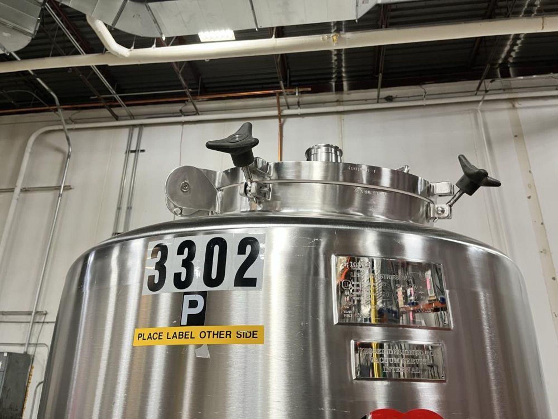 Used-Lee Stainless Steel Tank, Approximately 300 Gallons, Model 300DBT. 316 SS internal rated for 15 - Image 2 of 4