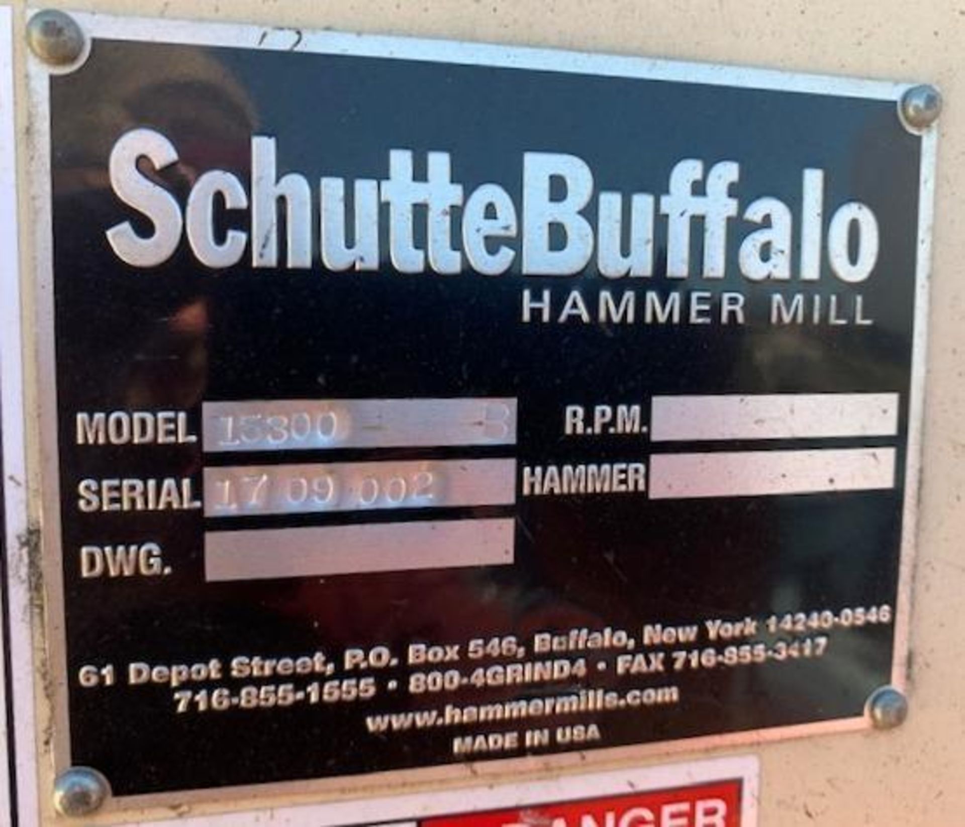 Used- Schutte-Buffalo 15 Series Wood Grinder, Model 15300, Carbon Steel. Rotor approximate 44" diame - Image 16 of 16