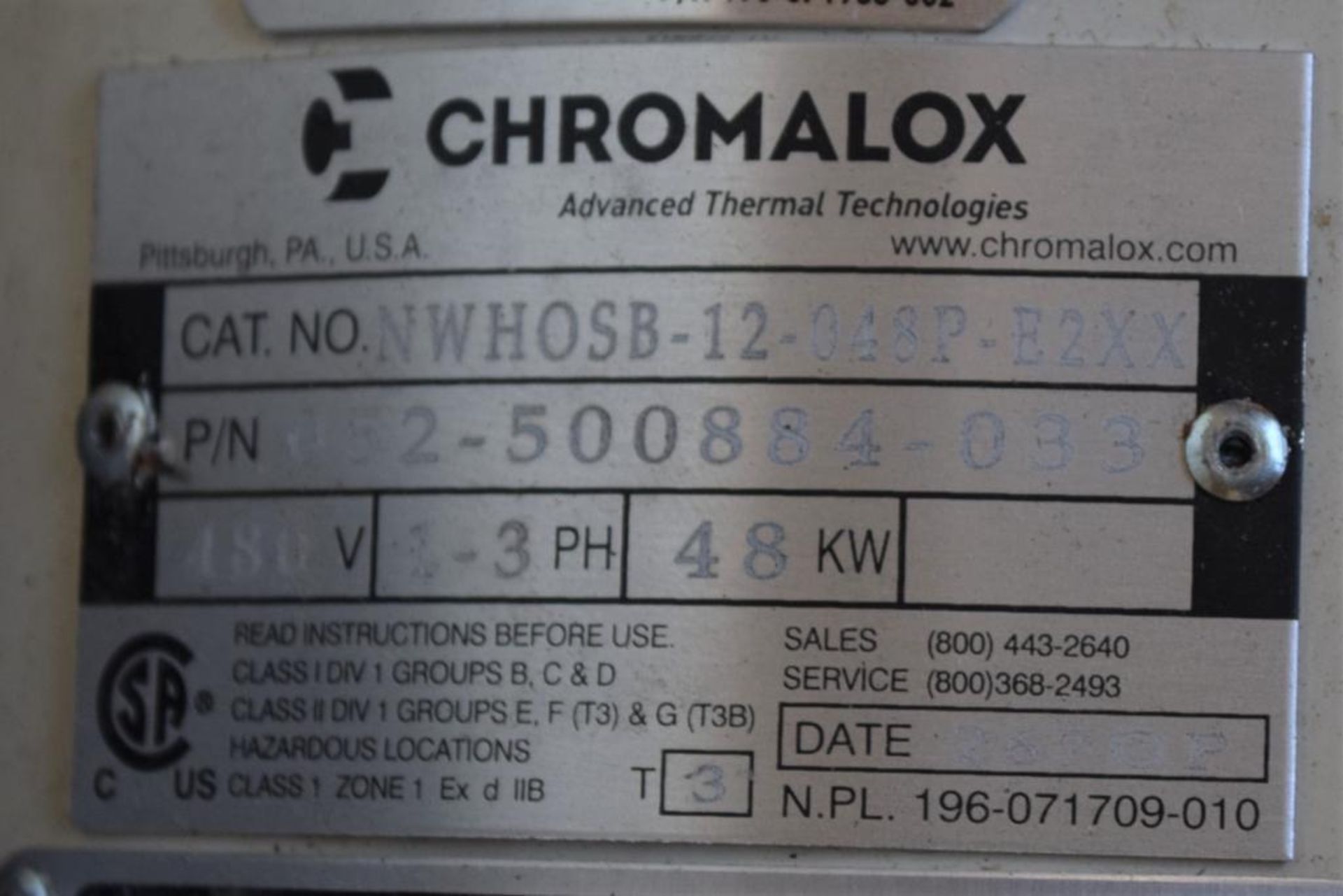 UNUSED Chromalox Circulation Heater - Image 5 of 13