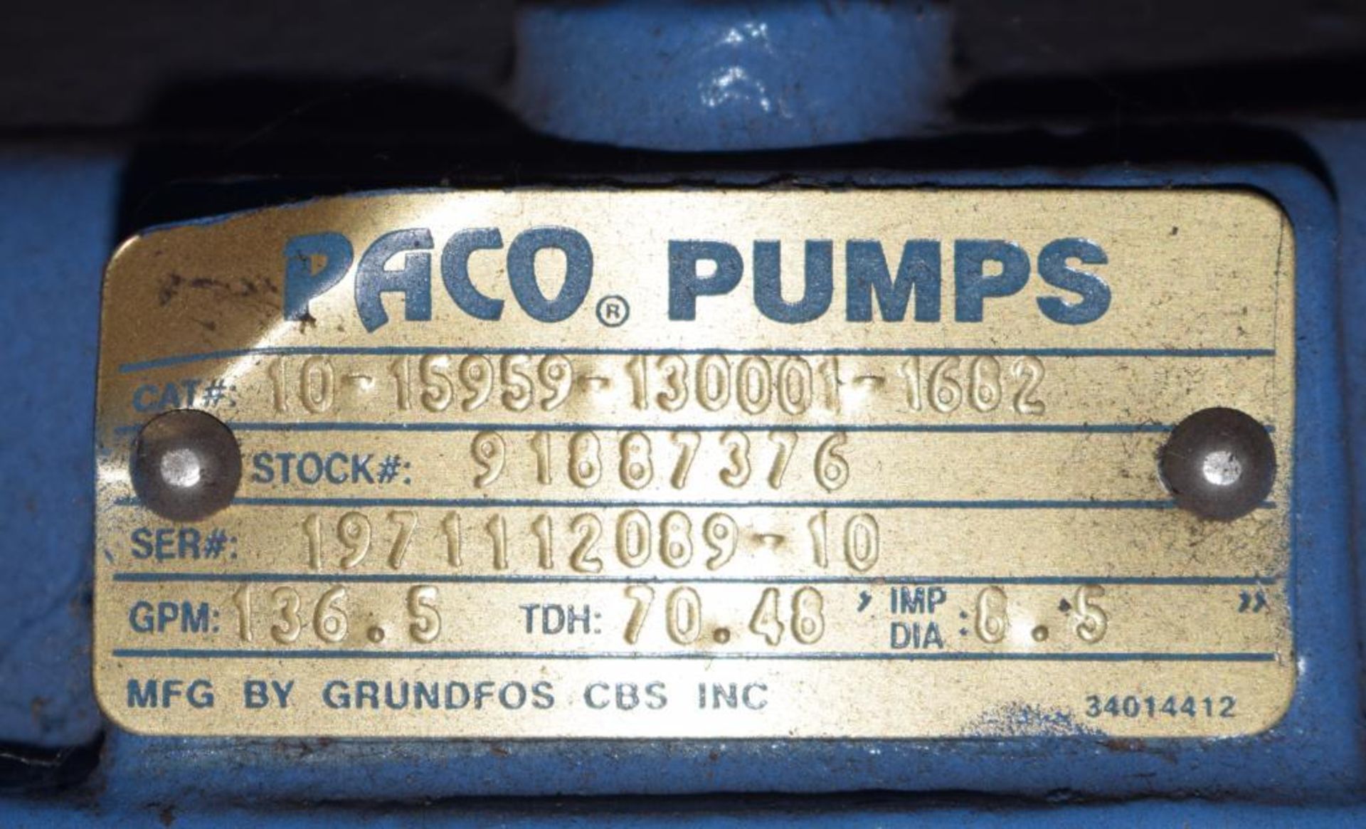 Lot Of (6) Pumps. (2) Paco, (1) Gorman-Rupp, (2) Republic vacuum, (1) Eaton 1.5hp hydraulic power pa - Image 3 of 17