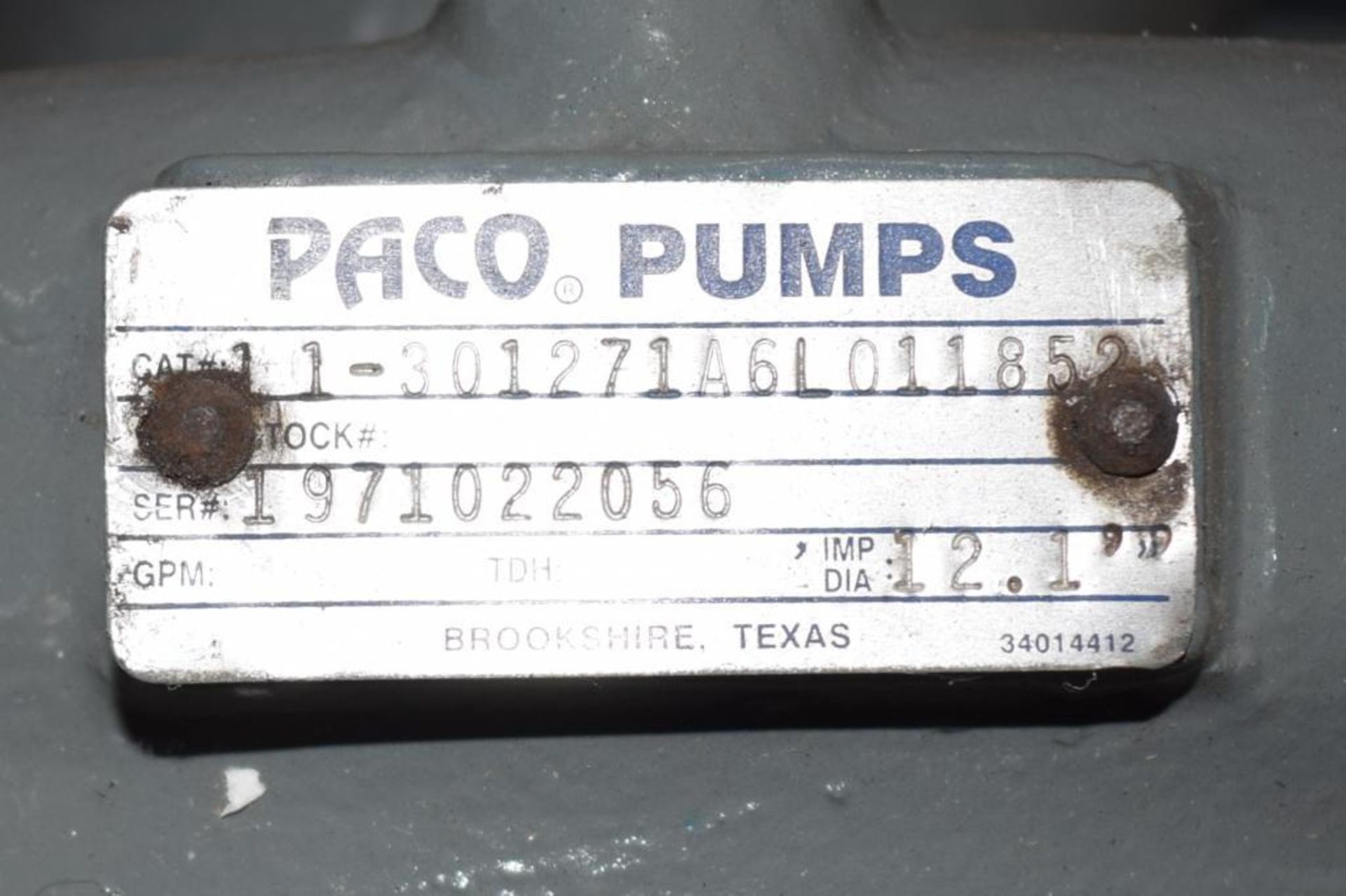 Lot Of (6) Pumps. (2) Paco, (1) Gorman-Rupp, (2) Republic vacuum, (1) Eaton 1.5hp hydraulic power pa - Image 5 of 17