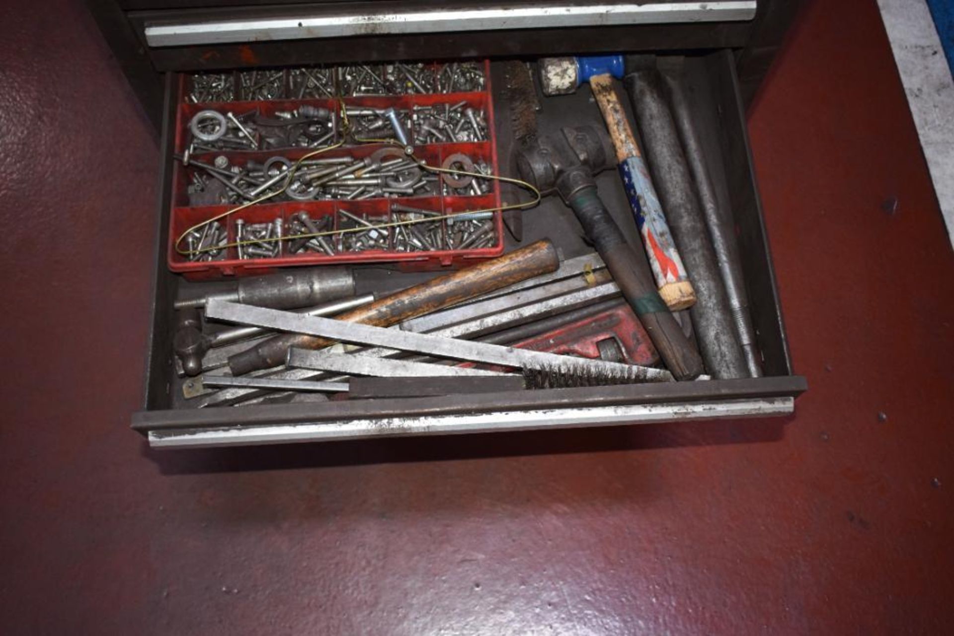 (1) Kennedy 7 Drawer Rolling Tool Box. With vise & miscellaneous tools. - Image 9 of 11