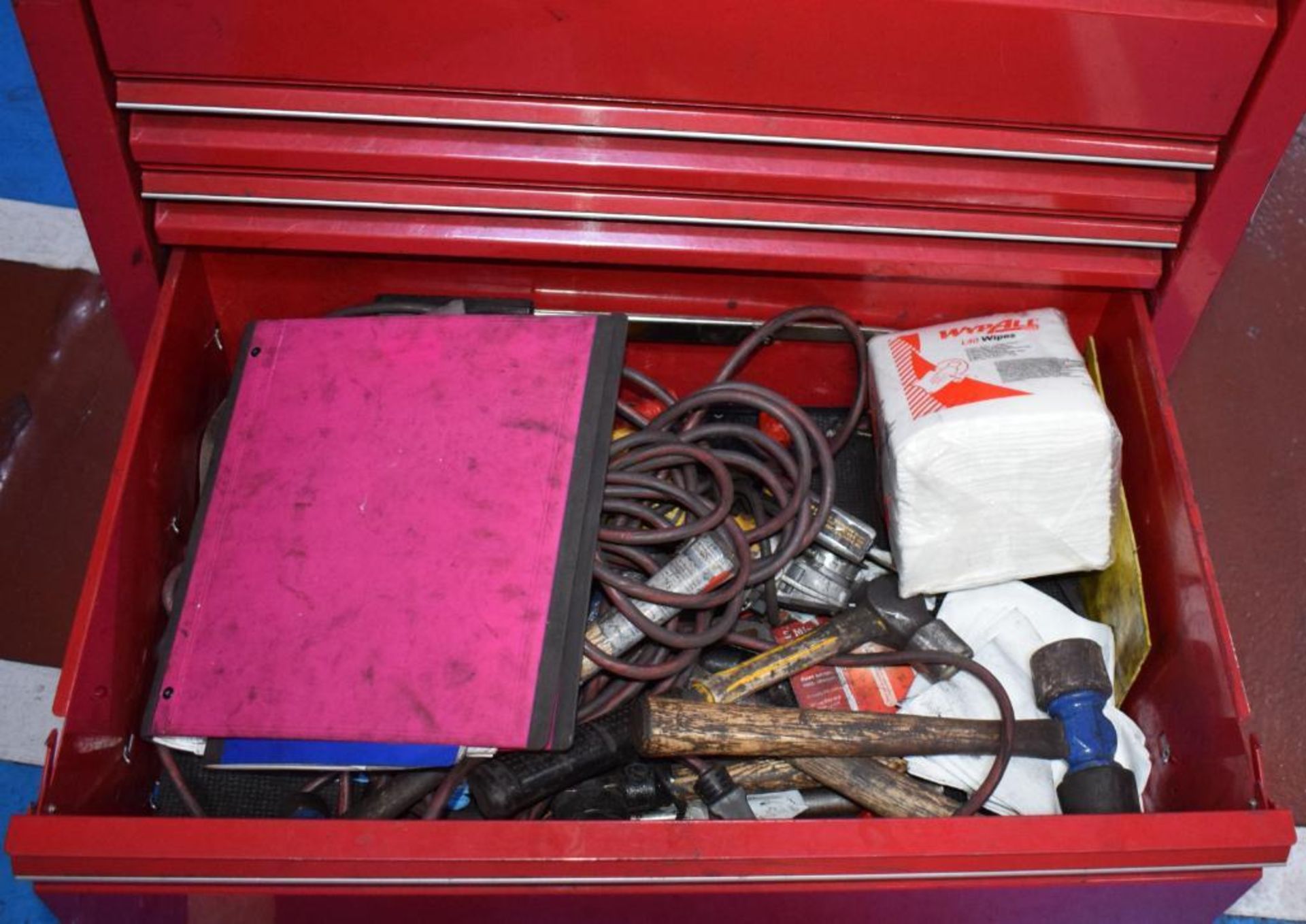 (1) Westward 5 Drawer Rolling Tool Box. With vise & miscellaneous tools. - Image 7 of 8