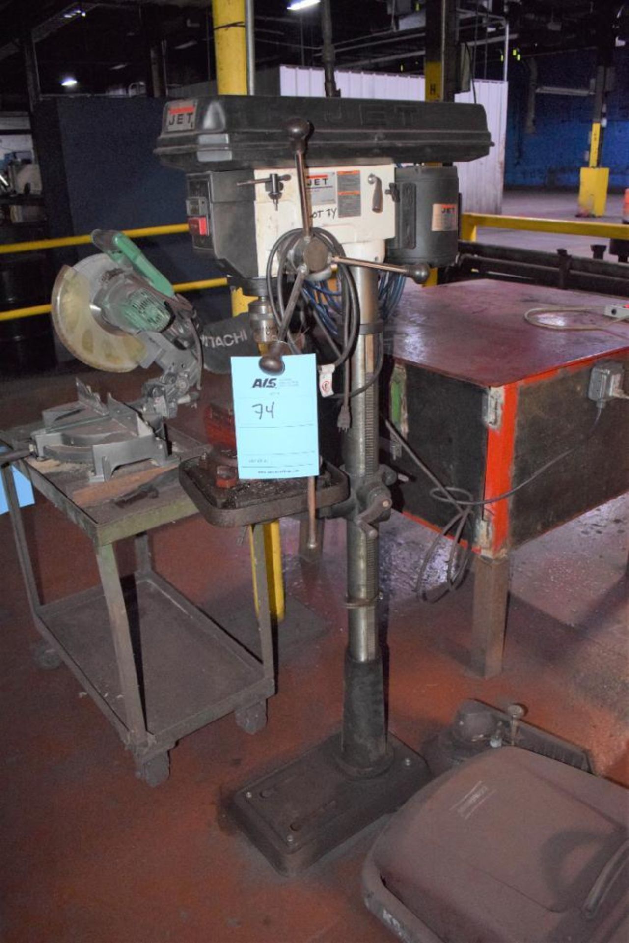 Lot Consisting Of: (1) Jet 15" floor drill press, model J-2500, serial# 12100510, (1) Hitachi C10FCE - Image 3 of 15