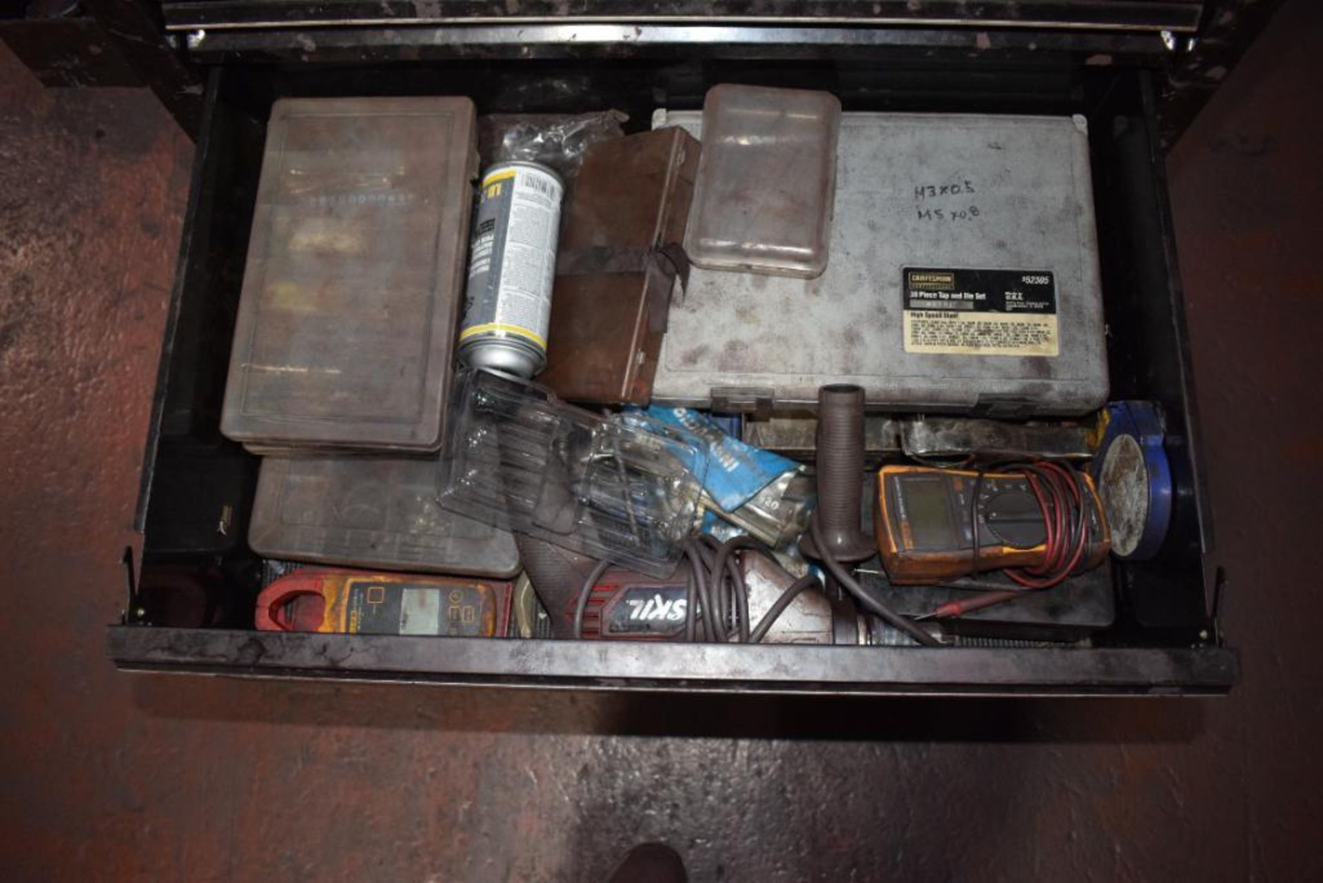 (1) Westward 5 Drawer Rolling Tool Box. With vise & miscellaneous tools. - Image 8 of 9