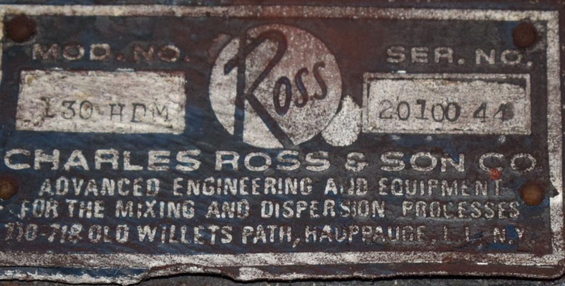 Charles Ross & Sons Double Planetary Mixer, Model 130 HDM, Serial# 20100-44. NO MIXING CAN. - Image 11 of 11