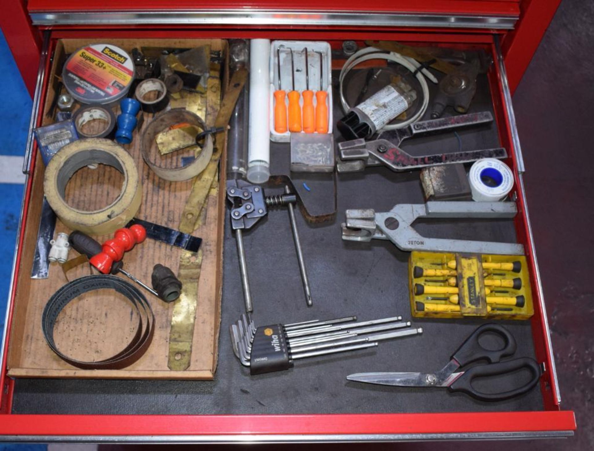 (1) Westward 8 Drawer Rolling Tool Box. With vise & miscellaneous tools. - Image 6 of 11