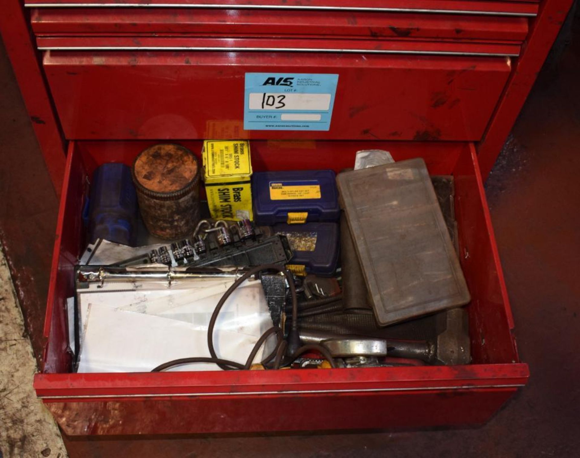 (1) Westward 5 Drawer Rolling Tool Box. With vise & miscellaneous tools. - Image 8 of 8
