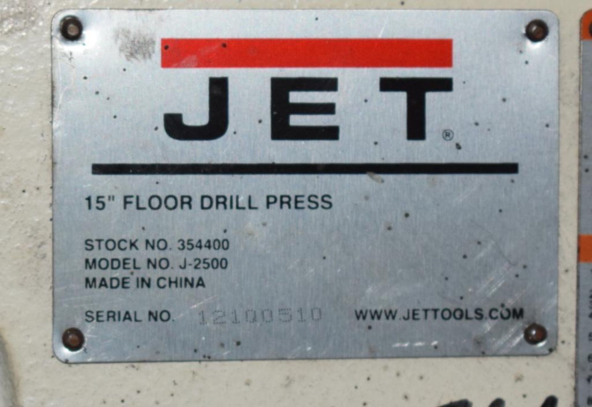 Lot Consisting Of: (1) Jet 15" floor drill press, model J-2500, serial# 12100510, (1) Hitachi C10FCE - Image 4 of 15