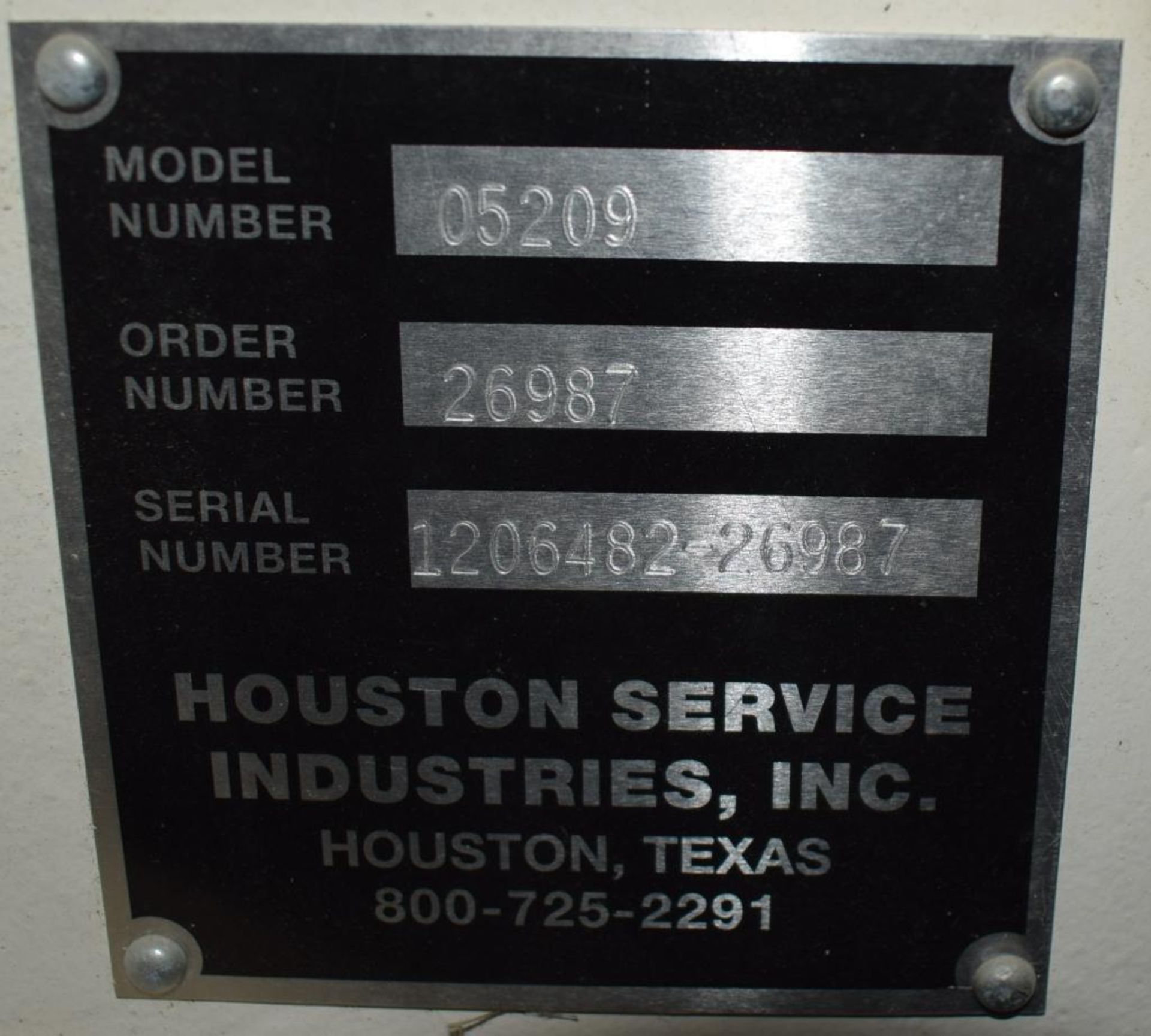 HSI Houston Service Industries Blower, Model 05209, Serial# 1206482-26987. With filter & silencer. D - Image 9 of 9