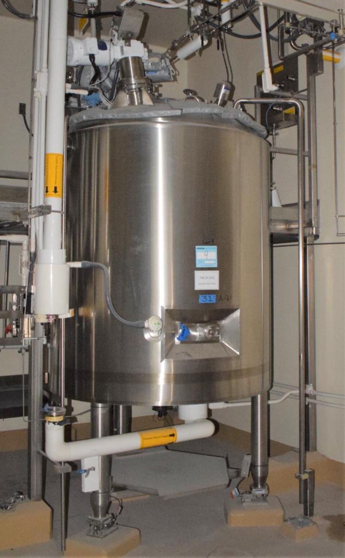 Feldmeier Reactor, Appproximate 528 Gallon (2000 Liter), 316L Stainless Steel, Vertical. Approximate