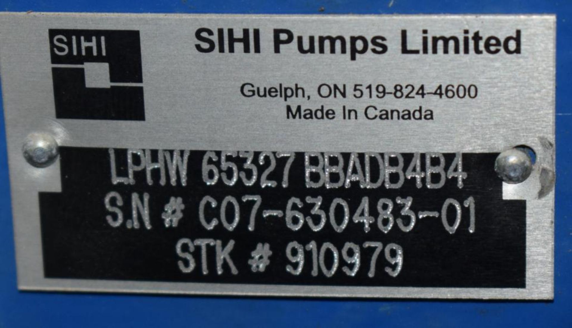 SIHI Stainless Steel Liquid Ring Vacuum Pump, Model LPHW65327BBADB4B4, Serial# C07-630483-01. Driven - Image 8 of 10