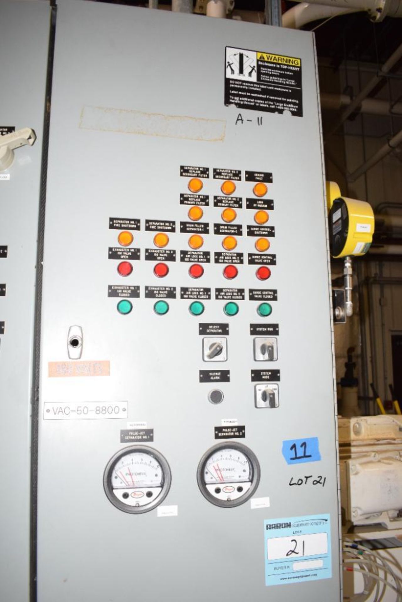 Ross Cook Dust Collection System Control Panel. *SUBJECT TO BULK BID* - Image 4 of 11