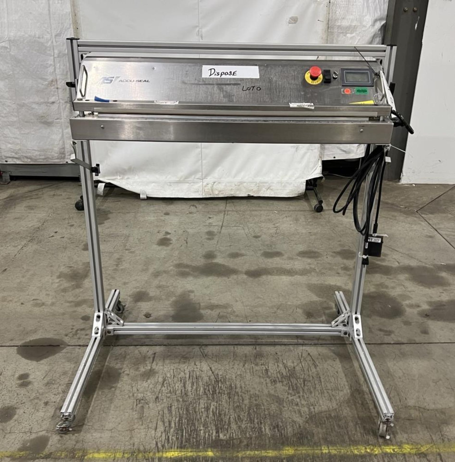 Used- Accu-Seal Bag Impulse Sealer, Model 6300-35-B. Seal length 34" maximum x 3/8" width. Has HMI.