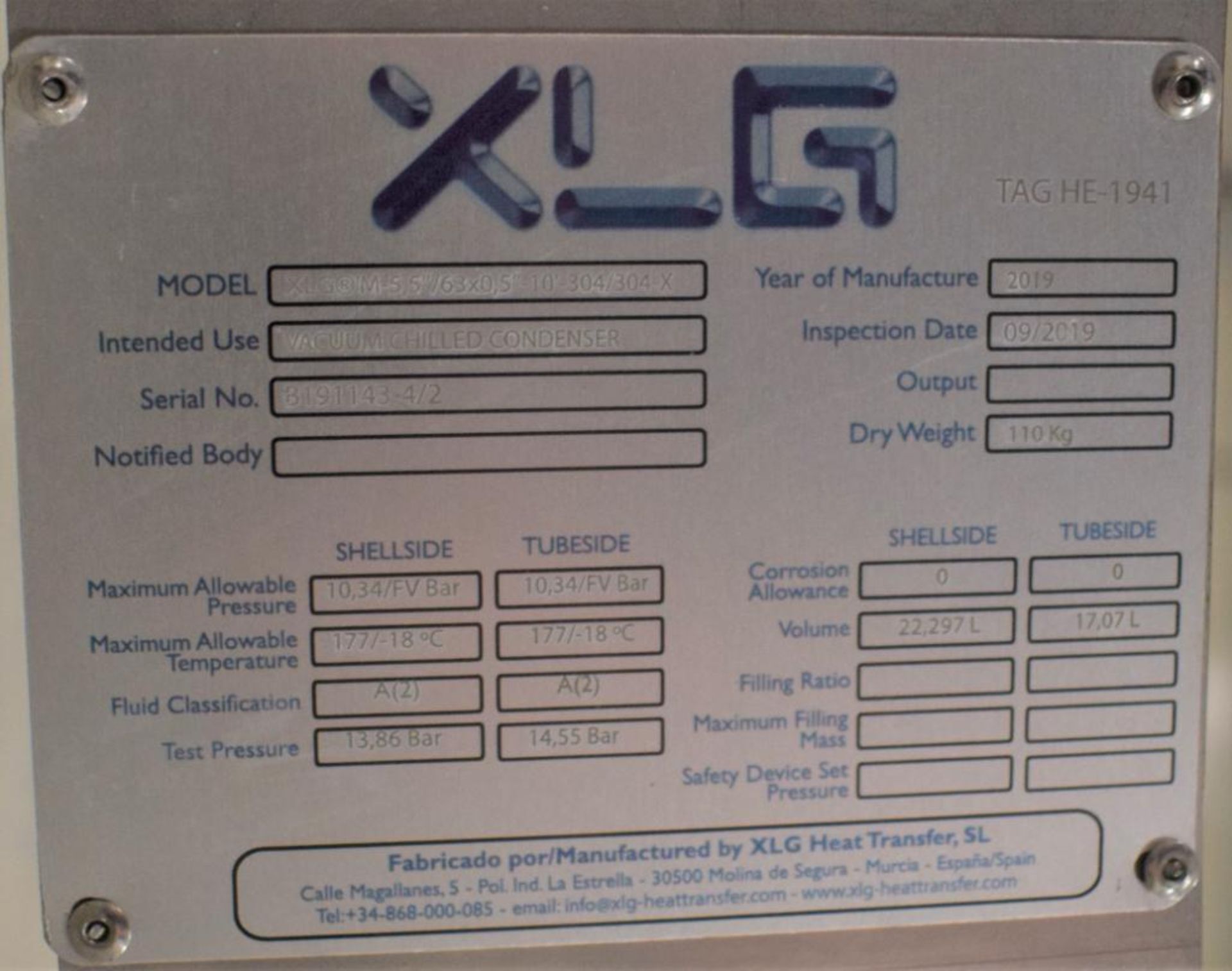 UNUSED XLG Shell & Tube Heat Exchanger - Image 5 of 5