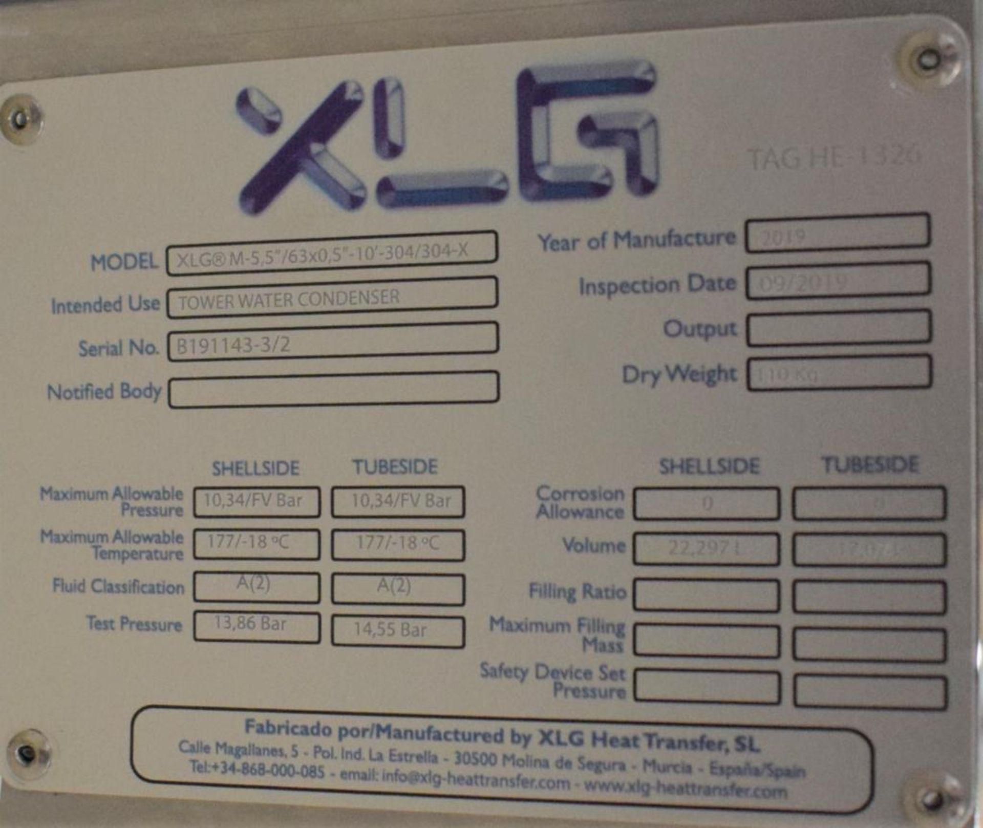 UNUSED XLG Shell & Tube Heat Exchanger - Image 5 of 5
