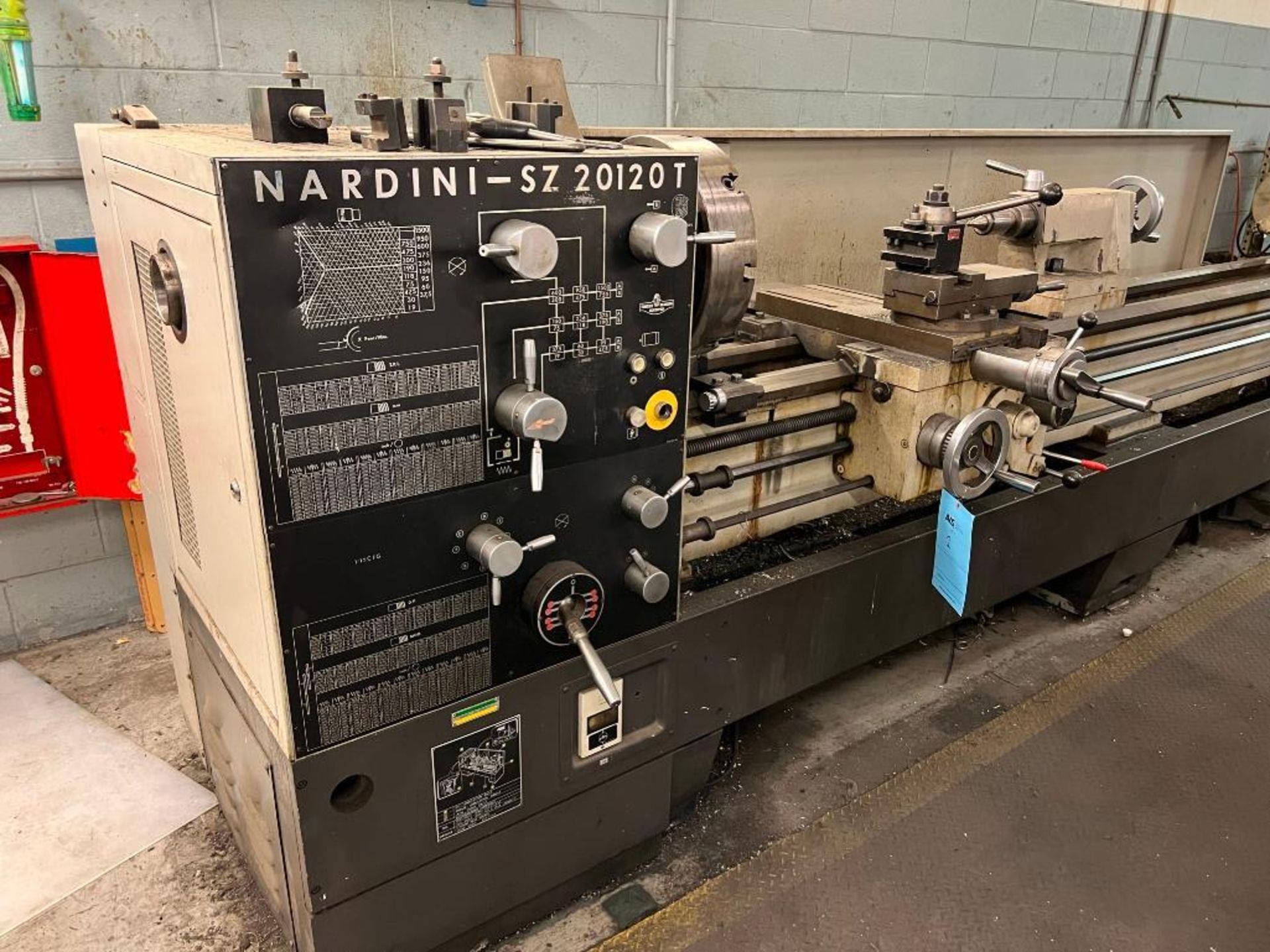 Nardini Engine Lathe Model SZ 20120T, S/N D5 JFO 443, with 4-Jaw Chuck and 3-Jaw Chuck - Image 2 of 11