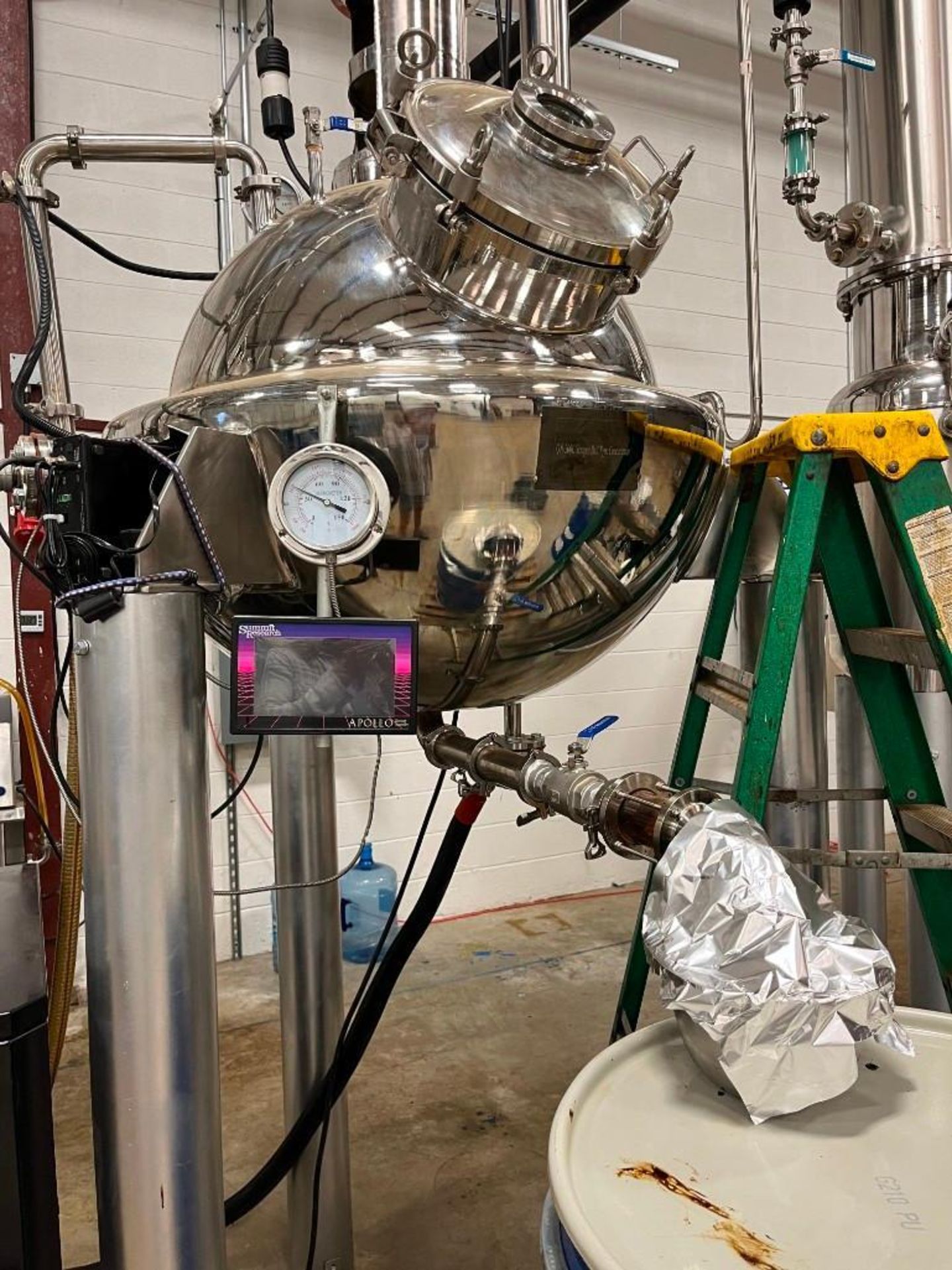 USA Lab Stainless Steel 120L Decarboxylation Sphere with In-line Cold Trap and Condensing Tower with - Image 3 of 10