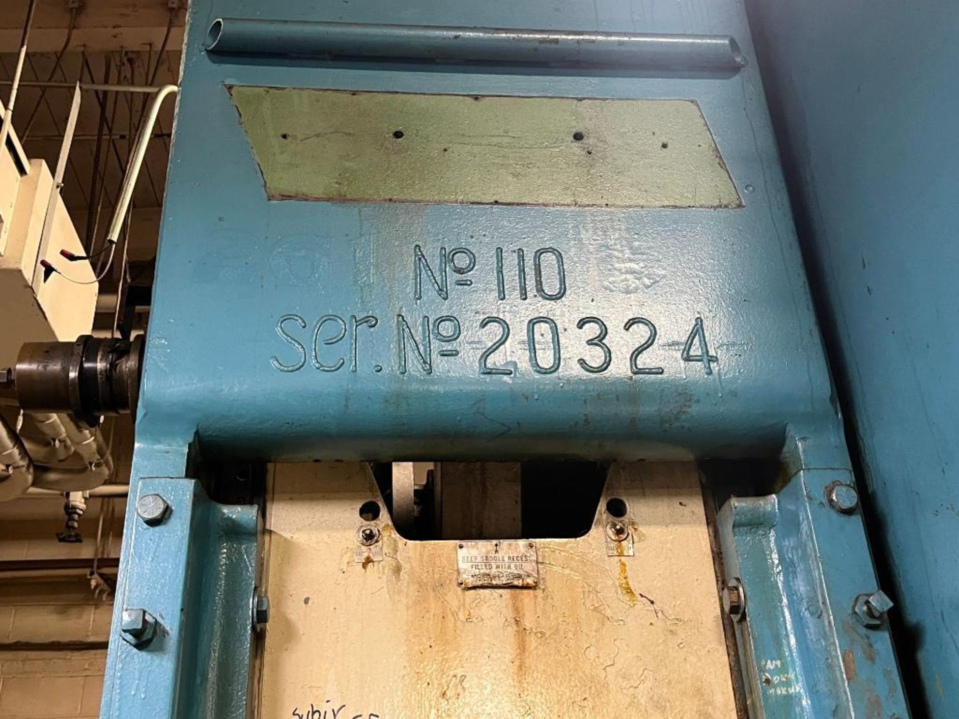 Verson 110 Ton, Open Back Inclinable Press Model 110. S/N 20324 (Disassembled for Rebuild), 41.75 x - Image 7 of 12